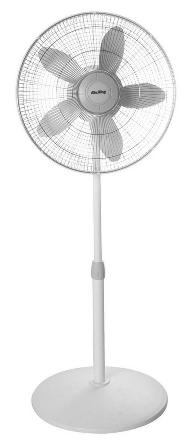 5-Blade Pedestal Portable Fan In White Fans & Accessories Grey