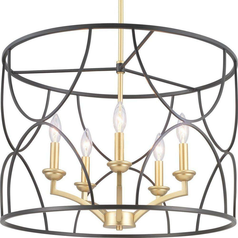 5 Light 23 In. Chandelier In Black Chandeliers Matte Black