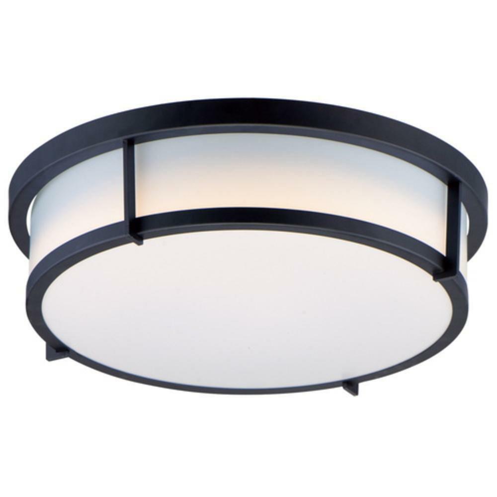 5 X 13 In. 60W 2-Light Incandescent Flush Mount Ceiling Fixture In Black Ceiling Lighting Black