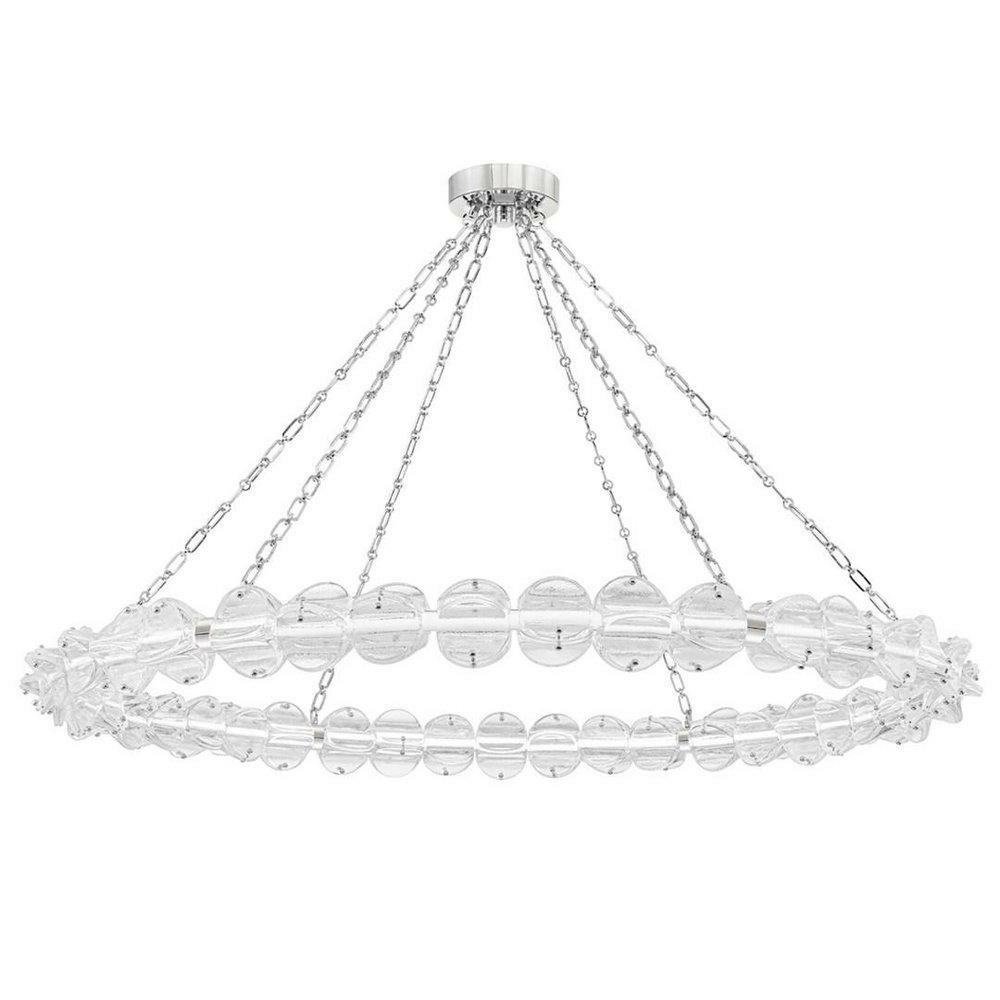 54-1/2 X 58-63/100 In. 78W 1-Light 1-Tier Integrated Led Chandelier In Polished Nickel Chandeliers Polished Nickel