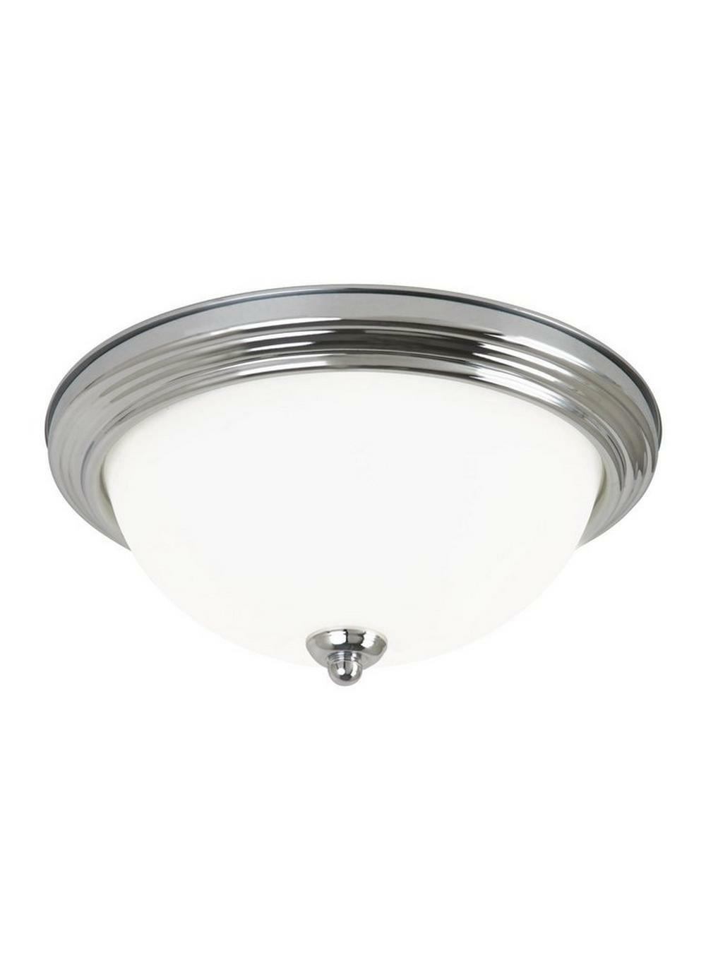 6-1/2 X 12-1/2 In. 60 W 2-Light Medium Flush Mount Close-To-Ceiling Fixture In Brushed Nickel Ceiling Lighting Brushed Nickel