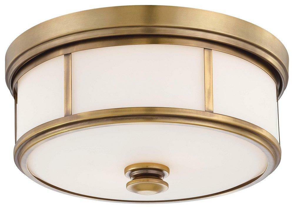 6-1/2 X 13-1/2 In. 60 W 2-Light Candelabra Medium Flush Mount Ceiling Fixture In Liberty Gold Ceiling Lighting Liberty Gold