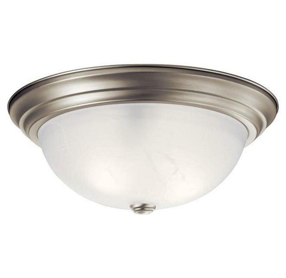 6-1/4 X 15-1/4 In. 60 W 3-Light Medium Flush Mount Ceiling Fixture In Brushed Nickel Ceiling Lighting Brushed Nickel