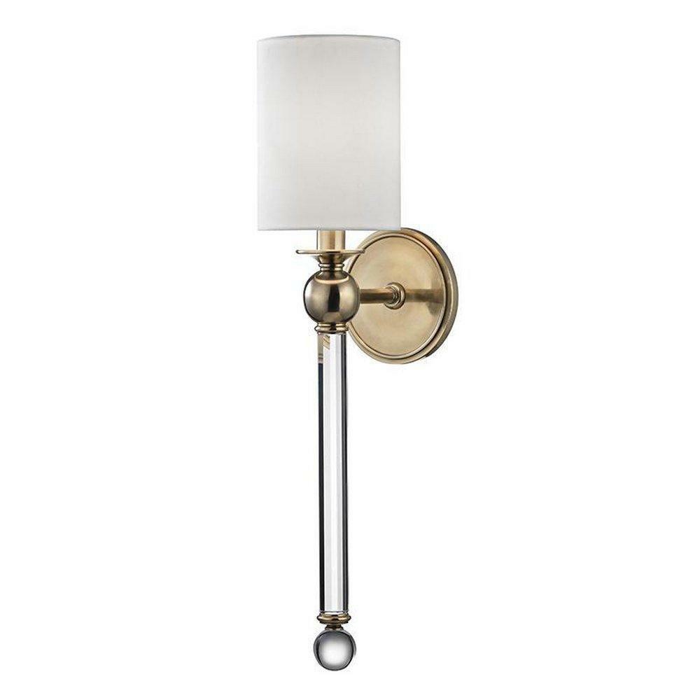 6-3/4 In. 60W 1-Light Candelabra E-12 Incandescent Wall Sconce In Aged Brass Indoor Lighting Aged Brass