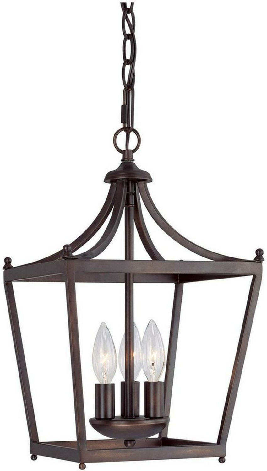 60 W 3-Bulb Candelabra Ceiling Light In Burnished Bronze Foyer Lighting Burnished Bronze