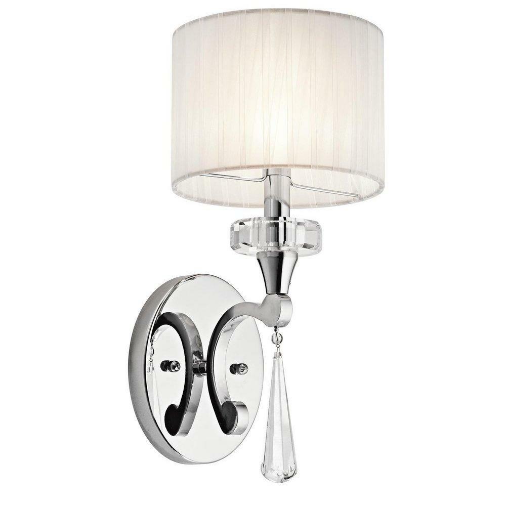 60 W 8-1/2 In. 1-Light Candelabra Sconce In Polished Chrome Indoor Lighting Chrome