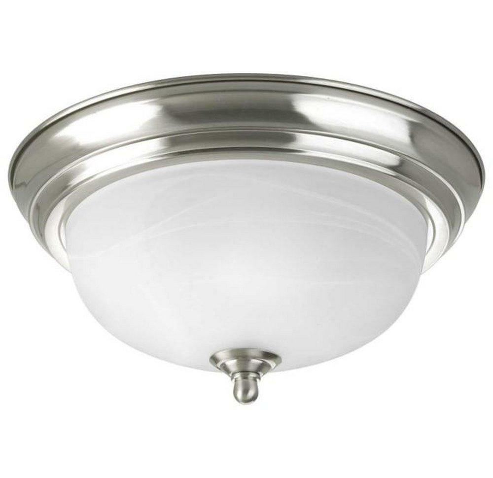 60W 1-Light 120V Flushmount Ceiling Fixture In Brushed Nickel In Brushed Nickel Ceiling Lighting Brushed Nickel