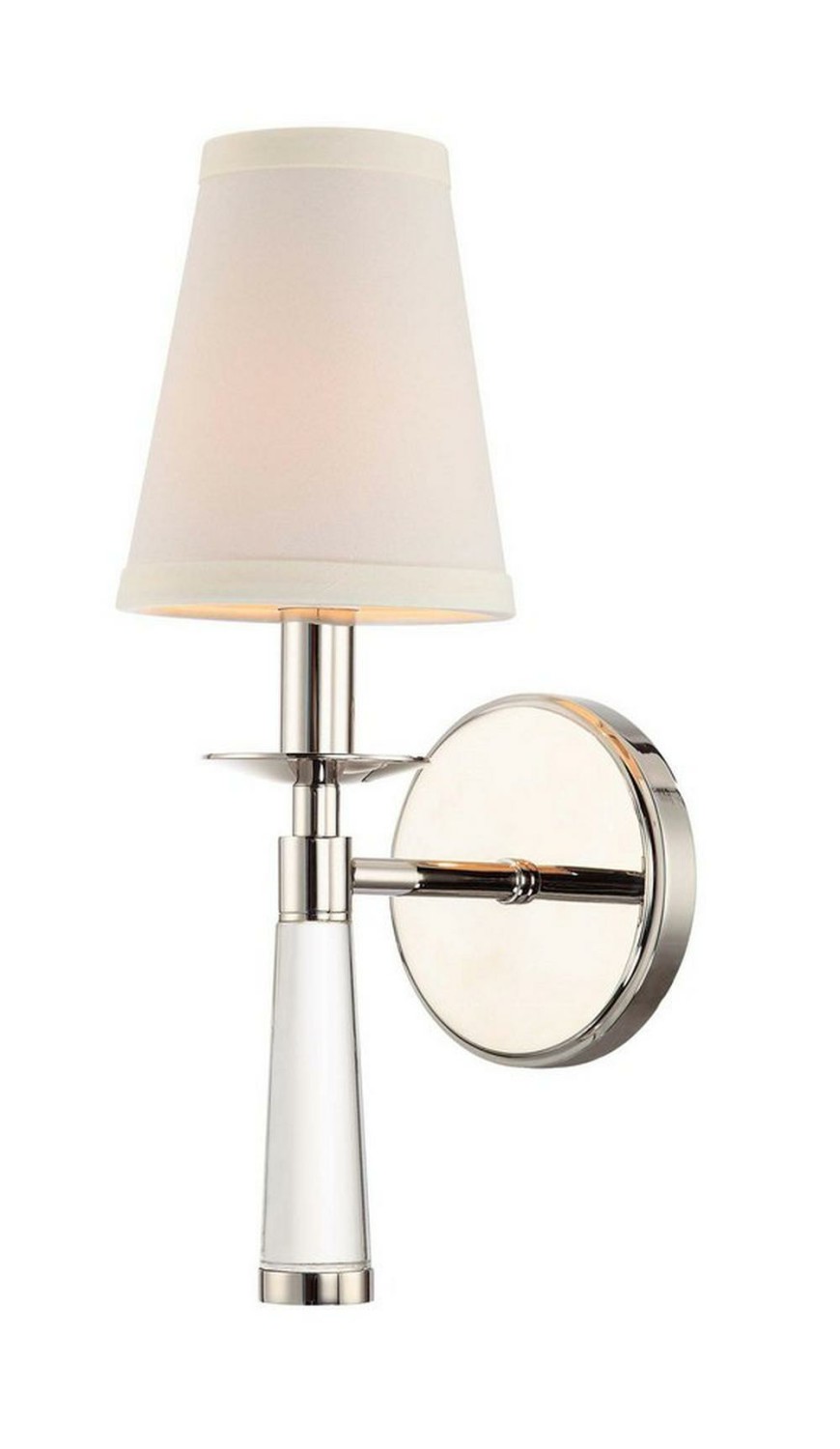 60W 1-Light Candelabra E-12 Base Chandelier In Polished Nickel Indoor Lighting Polished Nickel