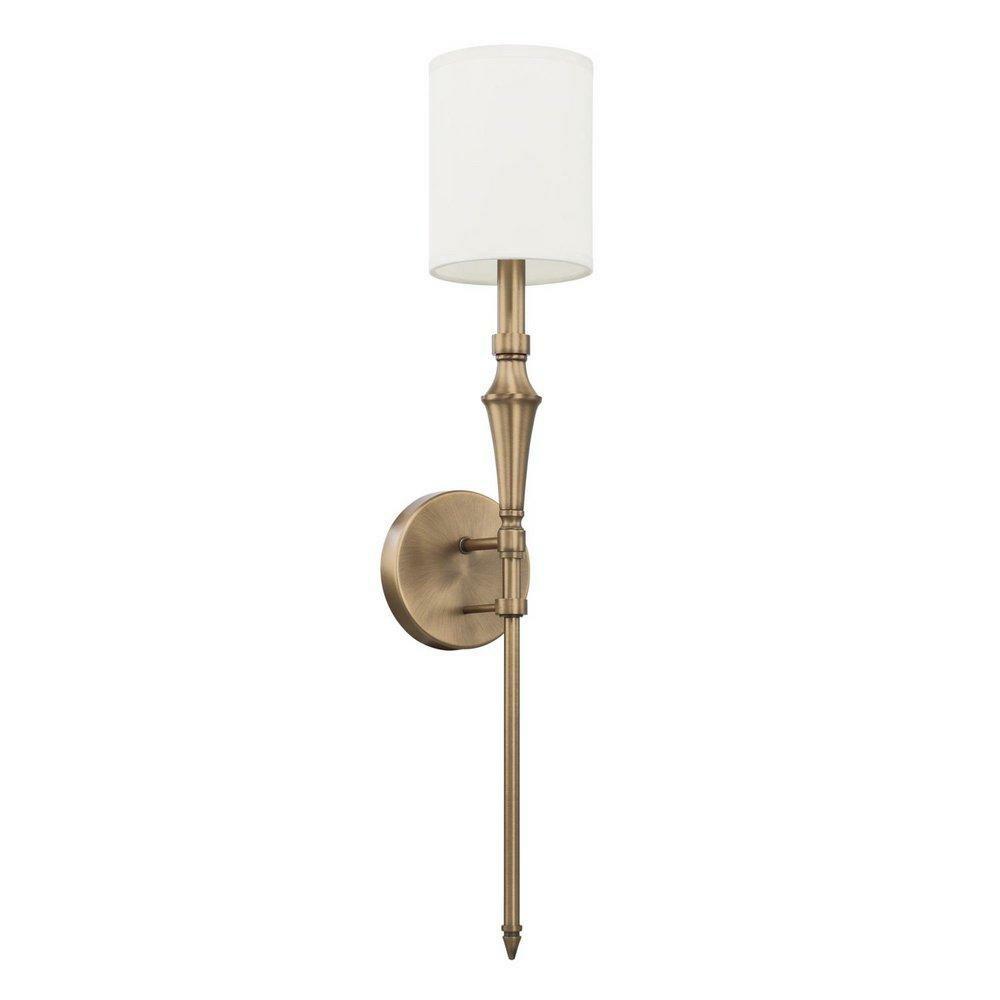 60W 1-Light Candelabra E-12 Incandescent Wall Sconce In Aged Brass Indoor Lighting Aged Brass