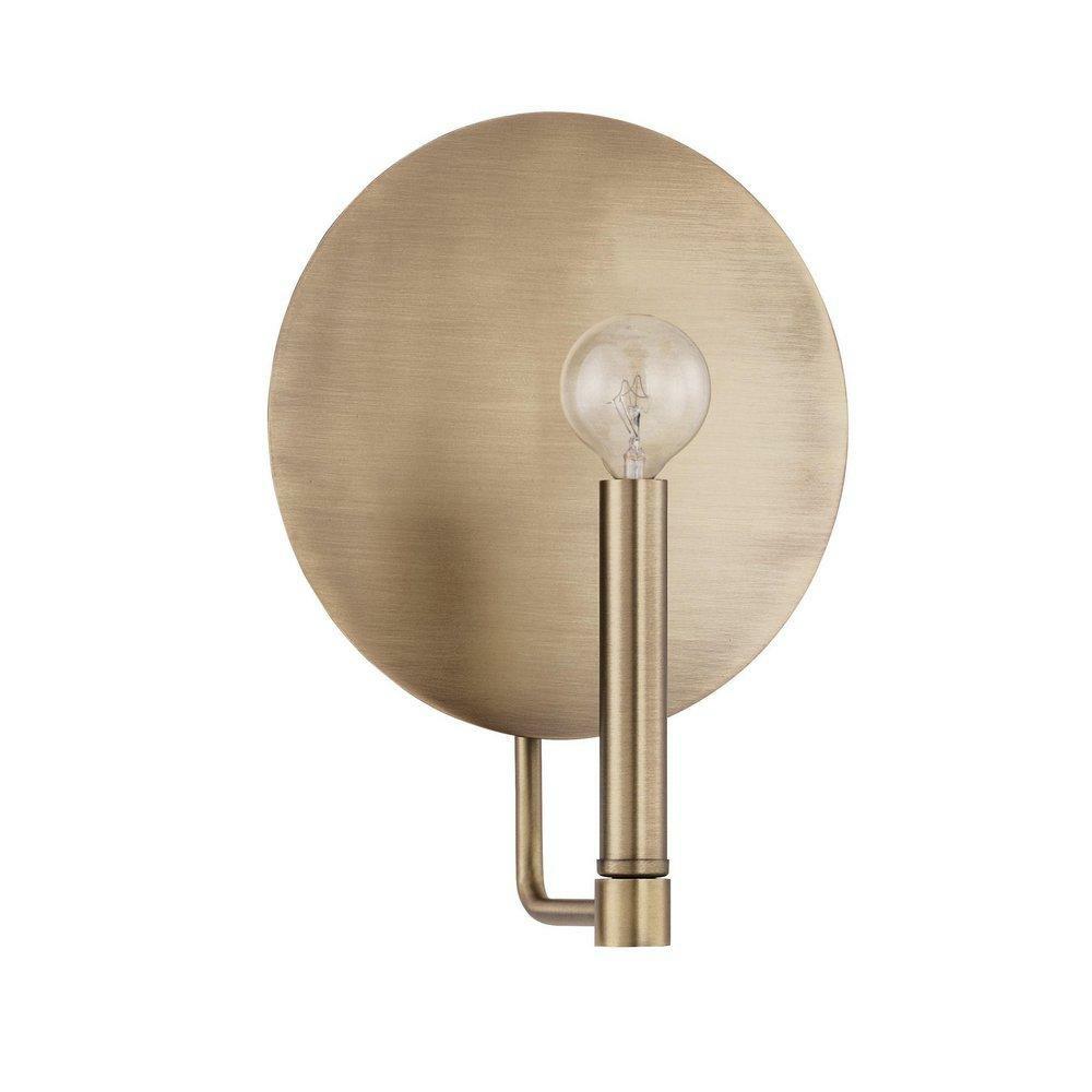 60W 1-Light Candelabra E-12 Incandescent Wall Sconce In Aged Brass Indoor Lighting Aged Brass