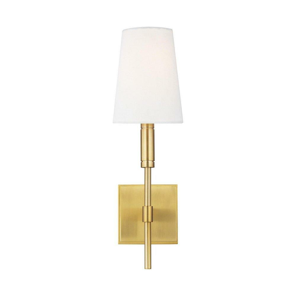 60W 1-Light Candelabra E-12 Incandescent Wall Sconce In Burnished Brass Indoor Lighting Burnished Brass