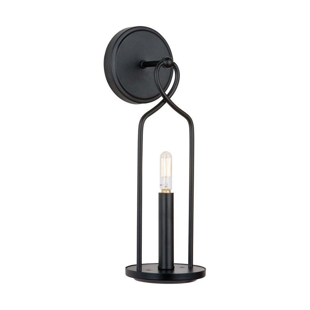 60W 1-Light Candelabra E-12 Incandescent Wall Sconce In Matte Black Indoor Lighting Matte Black