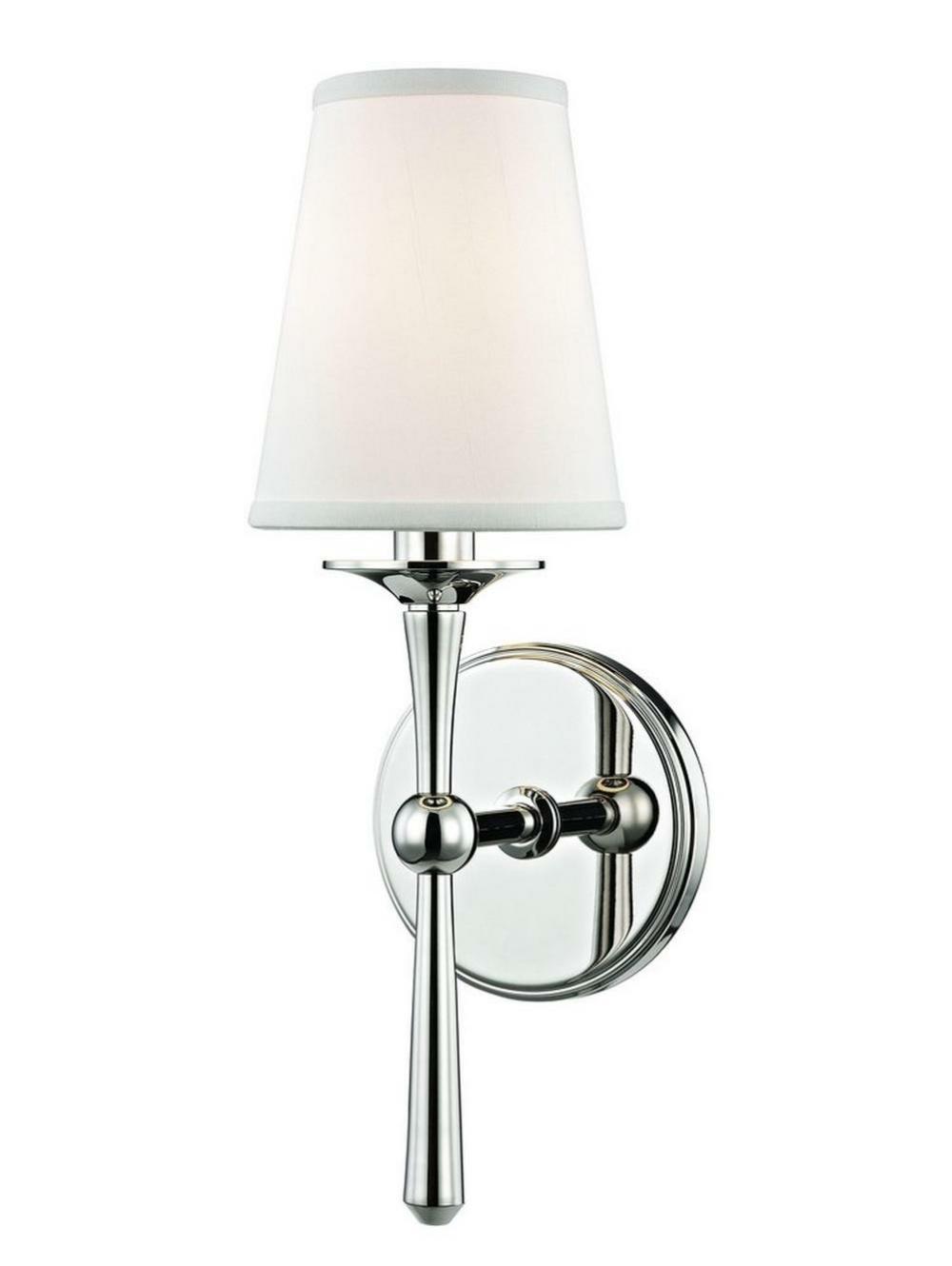 60W 1-Light Candelabra E-12 Incandescent Wall Sconce In Polished Nickel Indoor Lighting Polished Nickel