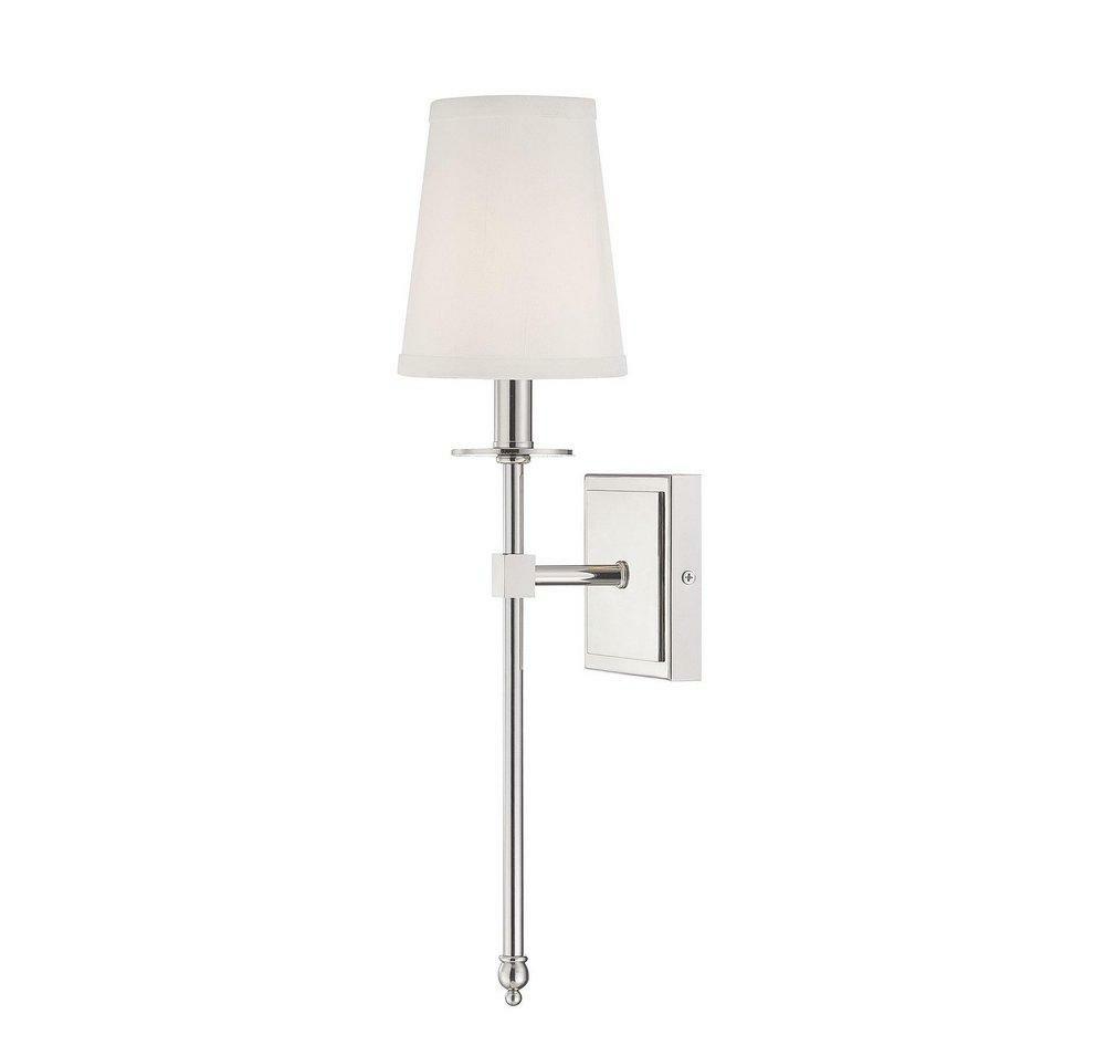 60W 1-Light Candelabra E-12 Wall Sconce In Polished Nickel Indoor Lighting Polished Nickel