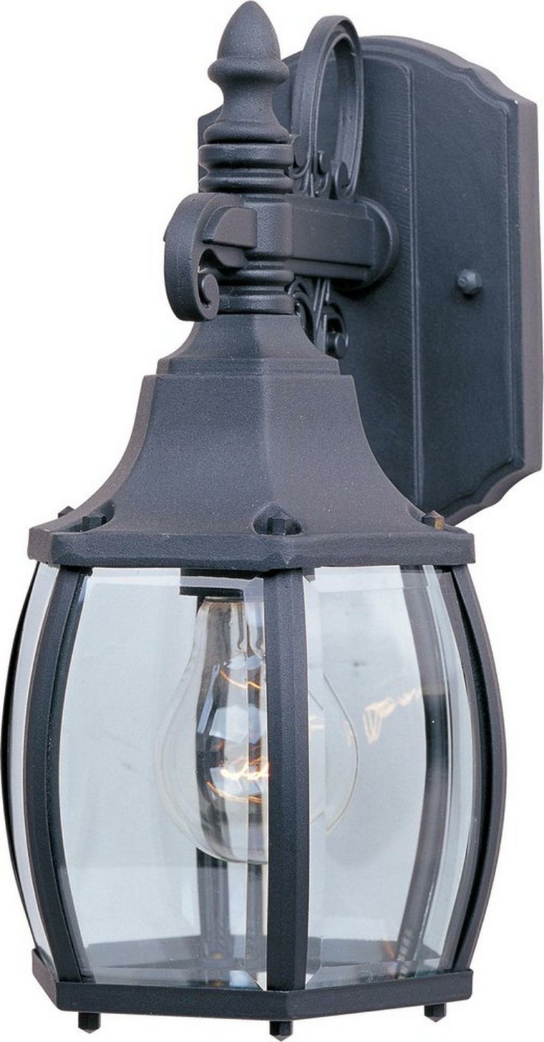 60W 1-Light Incandescent Wall Lantern In Black Outdoor Lighting Black