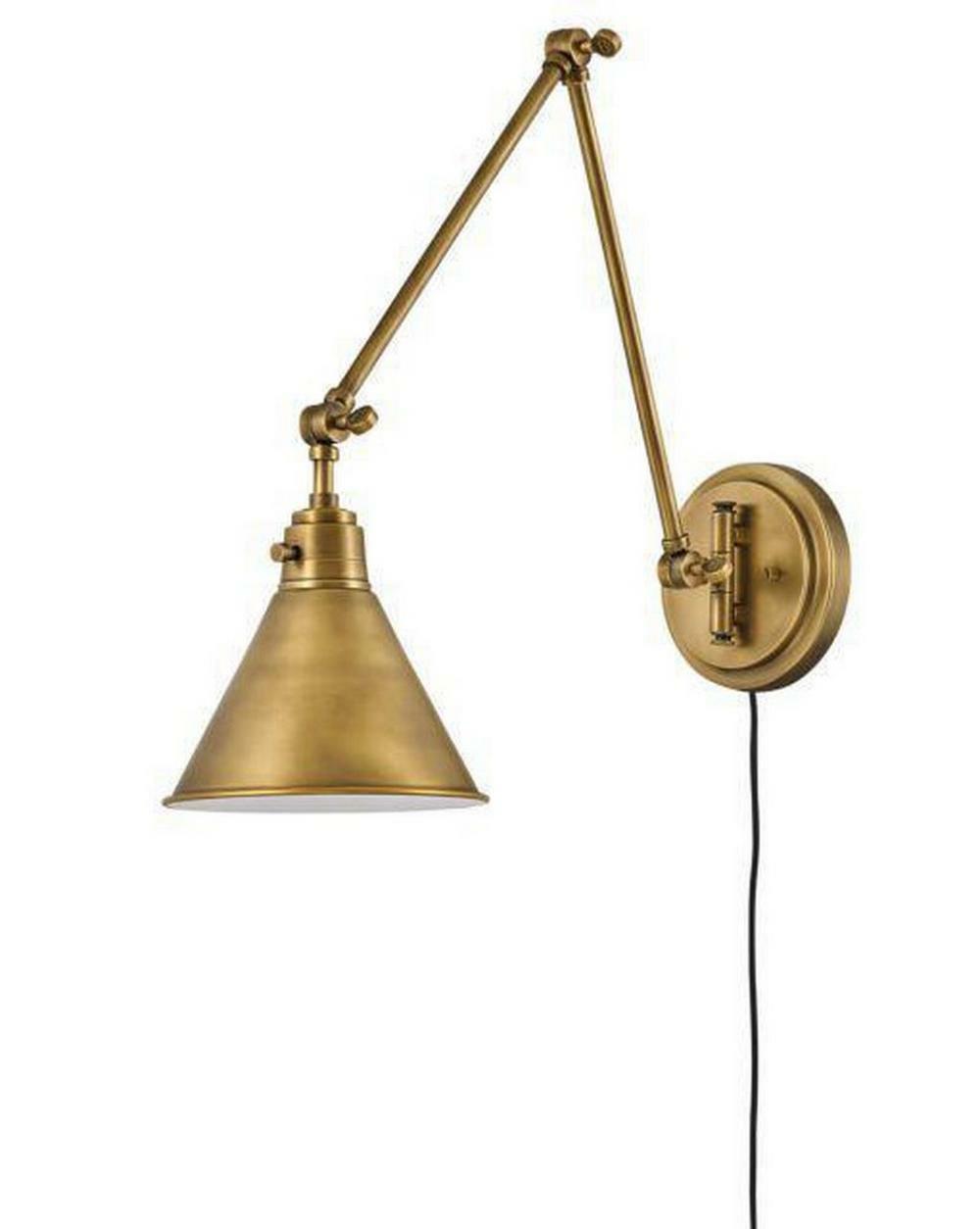 60W 1-Light Medium E-26 Incandescent Wall Sconce In Heritage Brass Indoor Lighting Heritage Brass