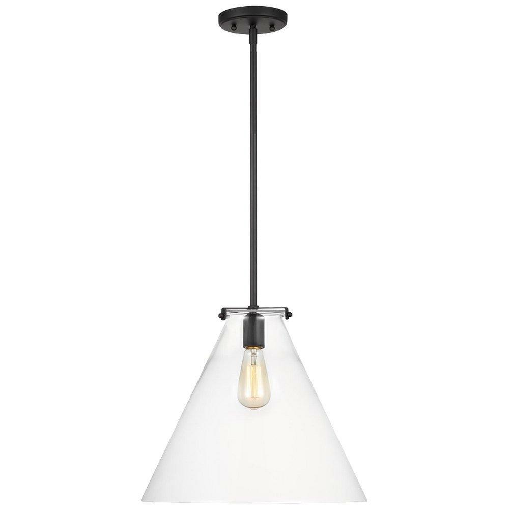 60W 1-Light Medium Pendant Light In Midnight Black Indoor Lighting Midnight Black