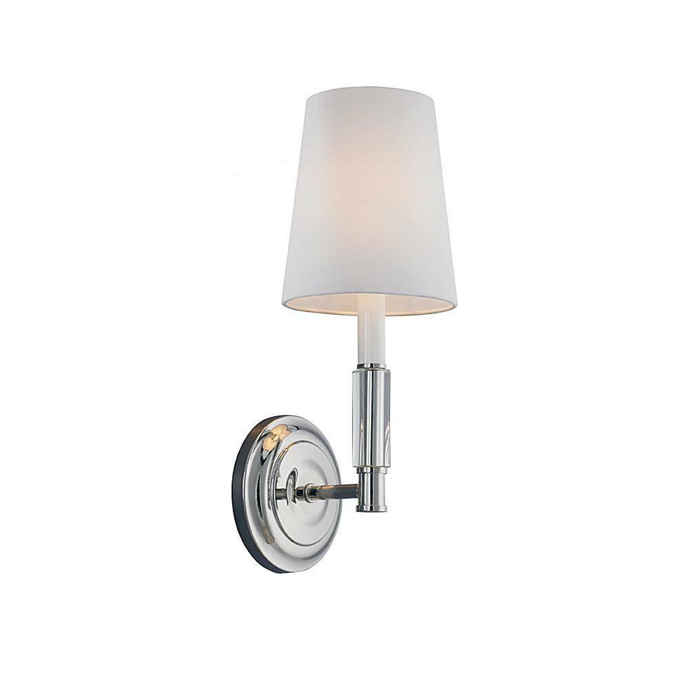 60W 1-Light Wall Sconce In Polished Nickel Indoor Lighting Polished Nickel