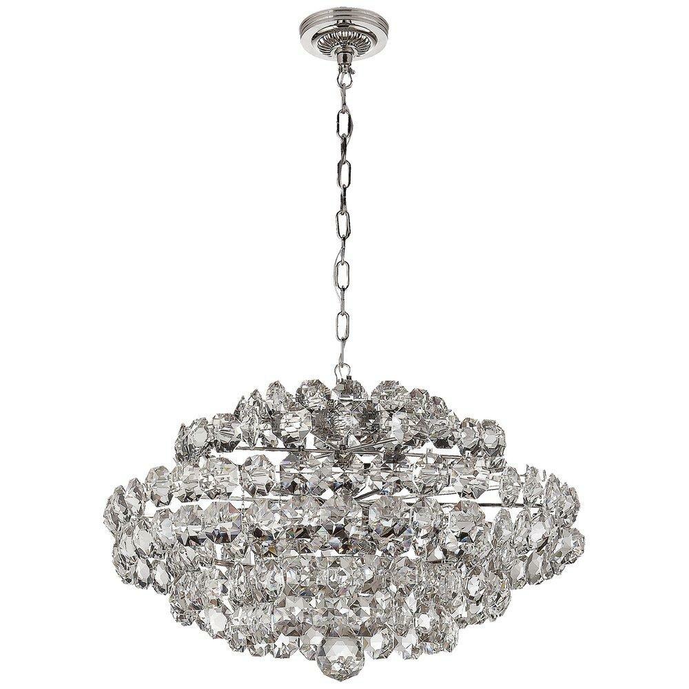 60W 12-Light Candelabra E-12 Chandelier In Polished Nickel Chandeliers Polished Nickel