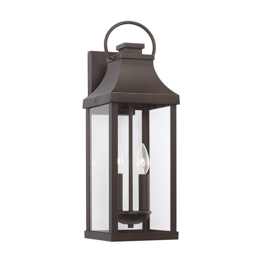 60W 2-Light 20-3/4 In. Outdoor Wall Sconce In Oiled Bronze Outdoor Lighting Oiled Bronze