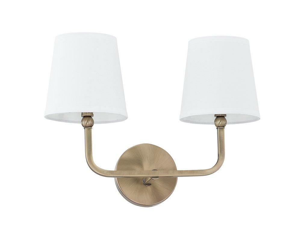 60W 2-Light Incandescent Vanity Fixture In Aged Brass Bathroom Lighting Aged Brass