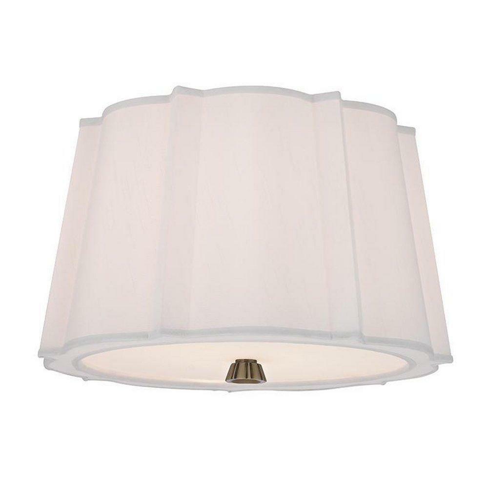 60W 2-Light Medium E-26 Incandescent A19 Semi-Flush Mount Ceiling Fixture In Aged Brass Ceiling Lighting Aged Brass