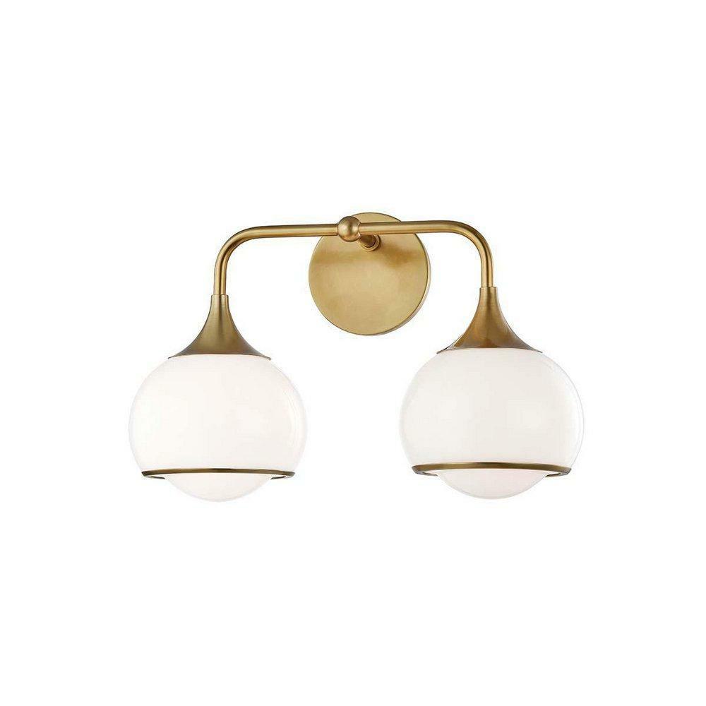 60W 2-Light Medium E-26 Incandescent Wall Sconce In Aged Brass Indoor Lighting Aged Brass