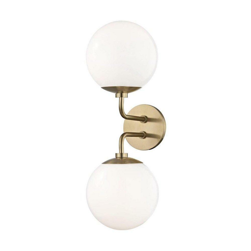 60W 2-Light Medium E-26 Incandescent Wall Sconce In Aged Brass Indoor Lighting Aged Brass