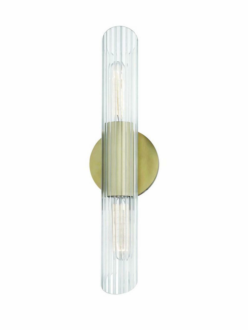 60W 2-Light Medium E-26 Wall Sconce In Aged Brass Indoor Lighting Aged Brass