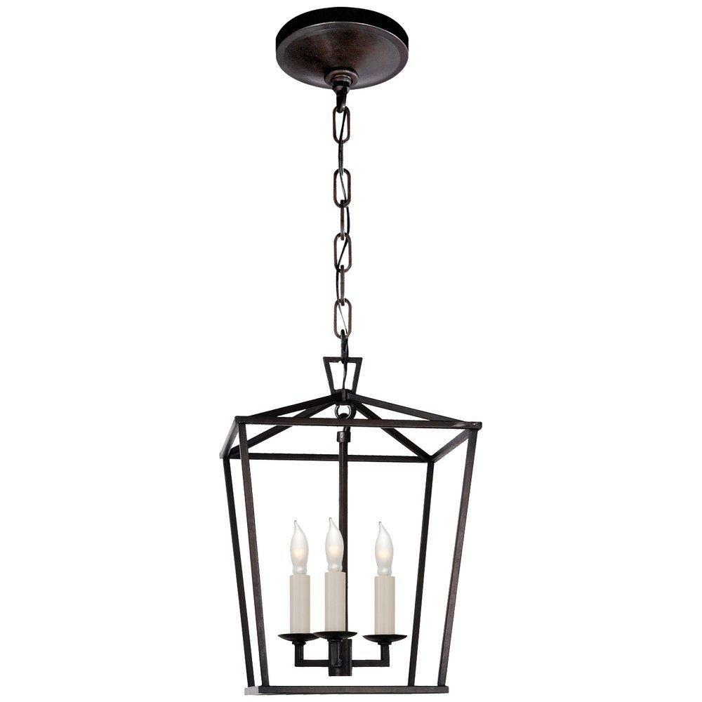 60W 3-Light Candelabra E-12 Base Foyer Pendant Ceiling Light In Aged Iron Foyer Lighting Aged Iron