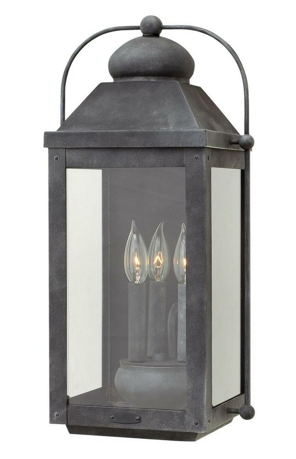 60W 3-Light Candelabra E-12 Base Outdoor Large Wall Mount Sconce In Aged Zinc Outdoor Lighting Aged Zinc