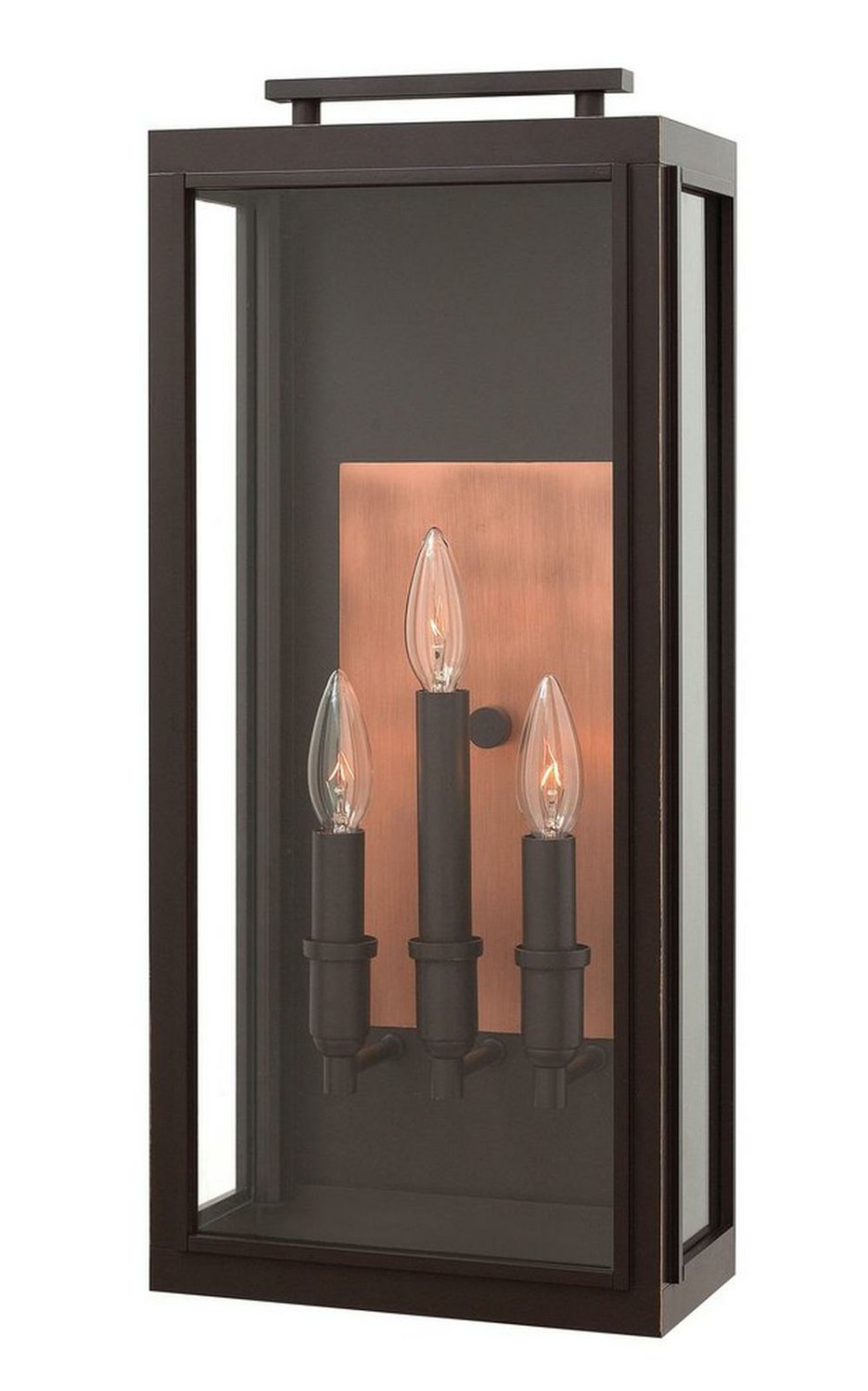 60W 3-Light Candelabra E-12 Base Outdoor Large Wall Sconce In Oil Rubbed Bronze Outdoor Lighting Oil Rubbed Bronze