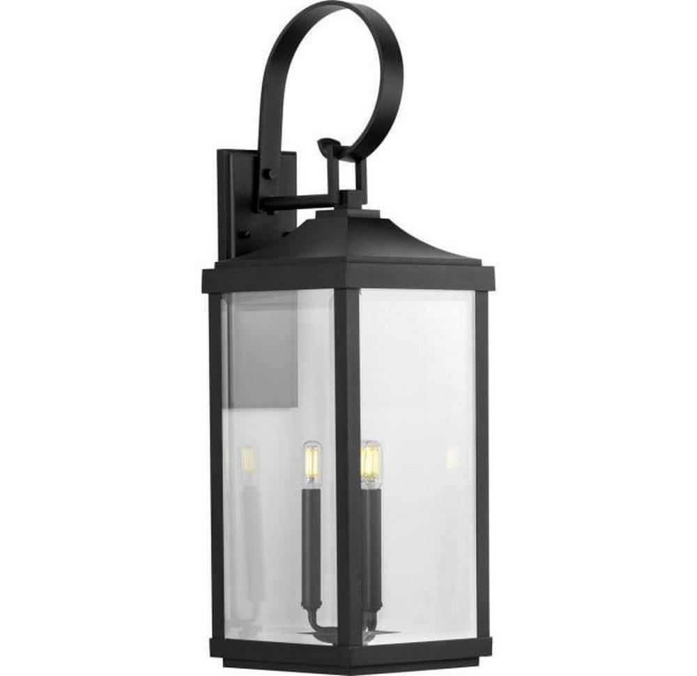 60W 3-Light Candelabra E-12 Incandescent Outdoor Wall Sconce In Black Outdoor Lighting Black