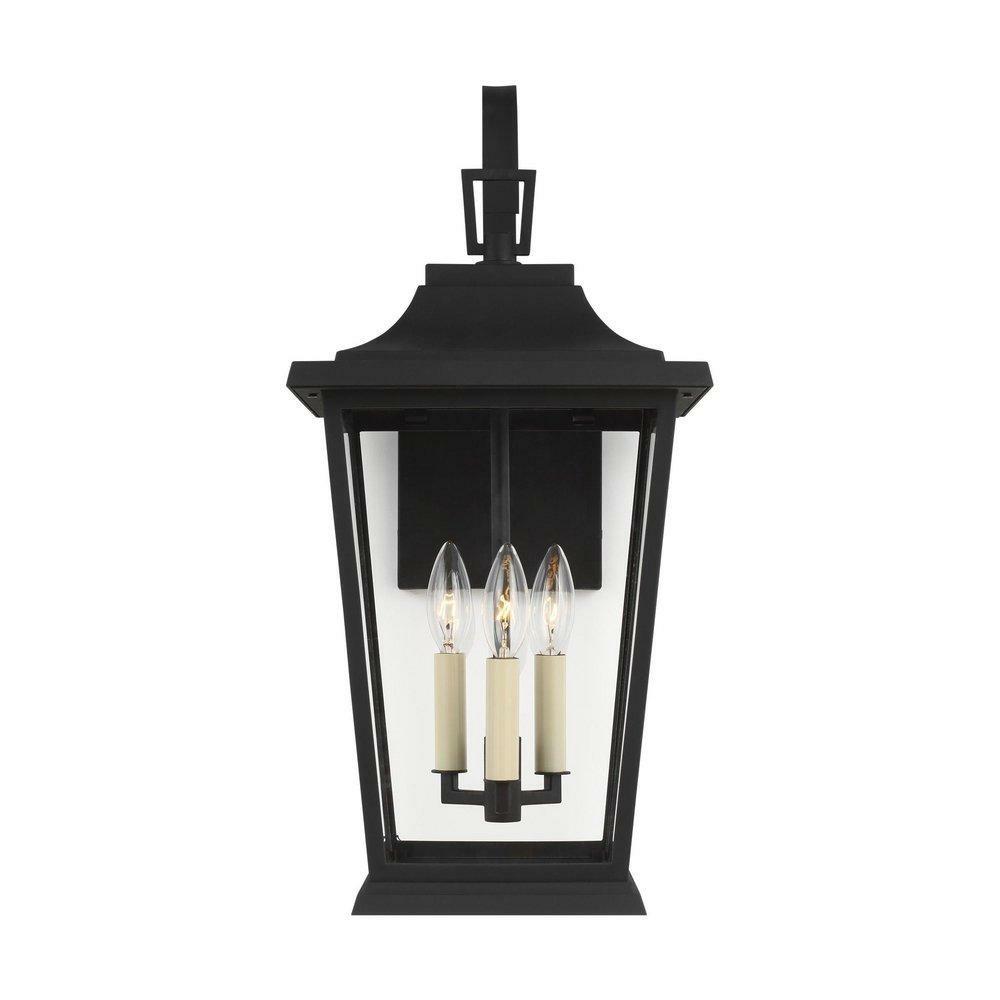 60W 3-Light Candelabra E-12 Incandescent Outdoor Wall Sconce In Textured Black Outdoor Lighting Textured Black