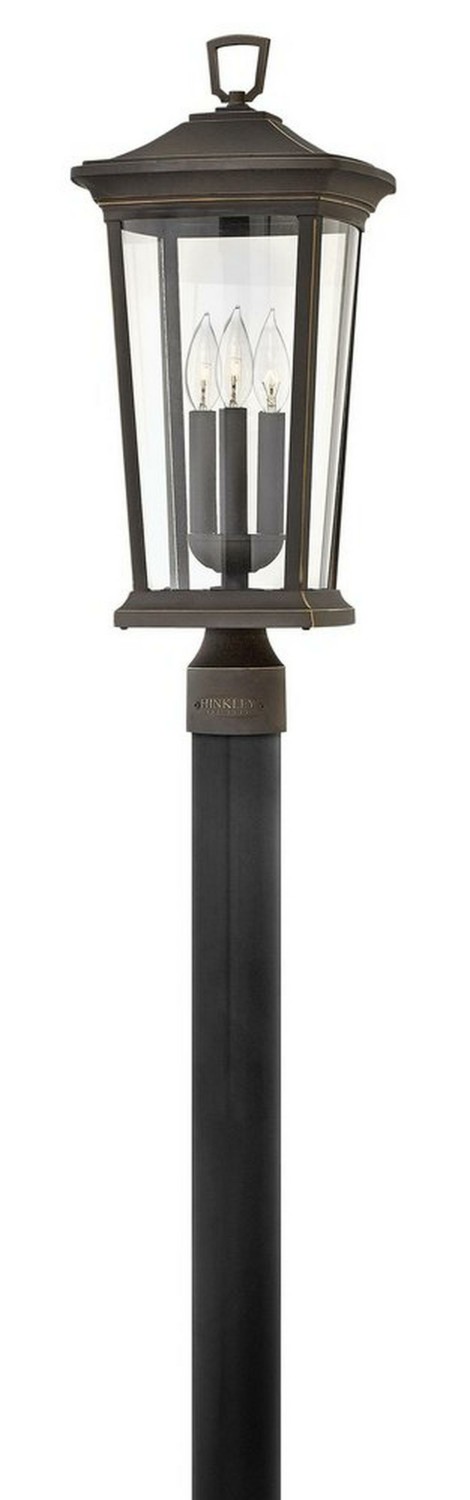 60W 3-Light Candelabra E-12 Incandescent Post And Pier Mount Lantern In Oil Rubbed Bronze Outdoor Lighting Oil Rubbed Bronze