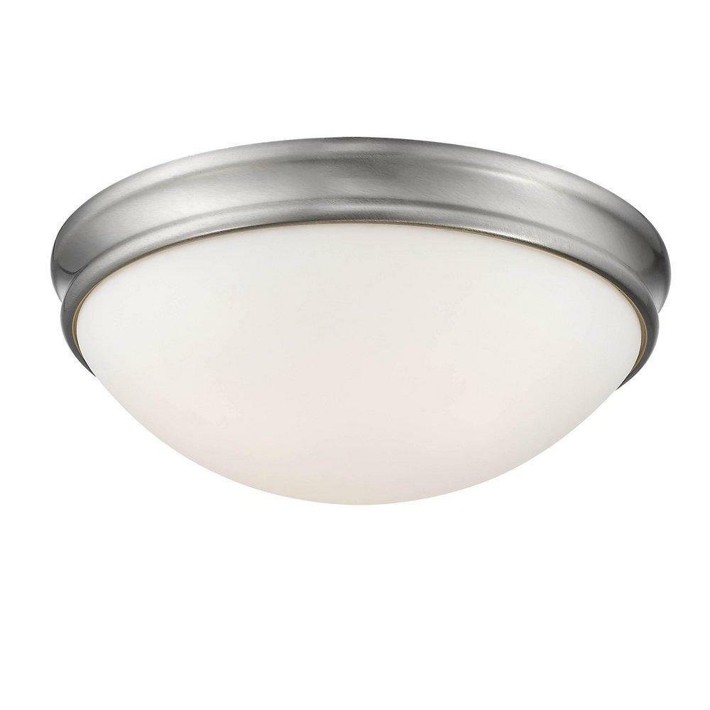 60W 3-Light Medium E-26 Flush Mount Ceiling Fixture In Brushed Nickel Ceiling Lighting Brushed Nickel