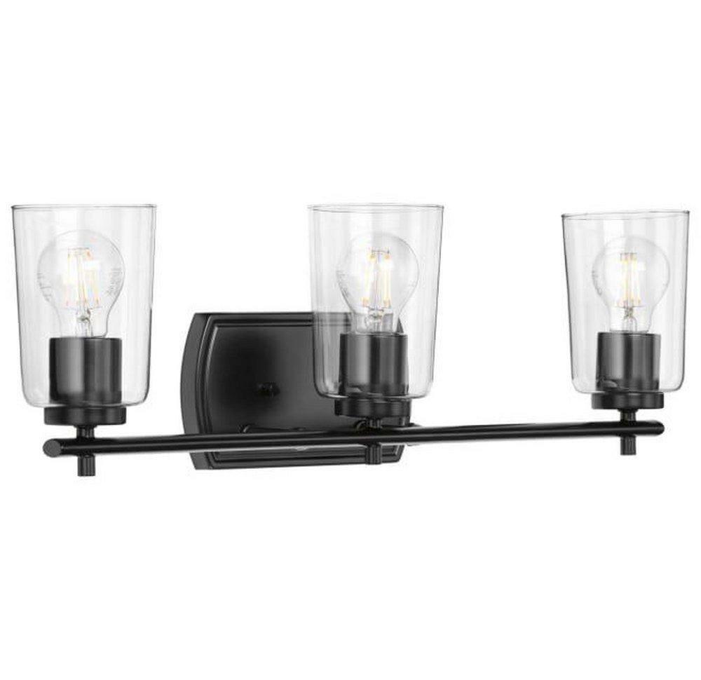 60W 3-Light Medium E-26 Incandescent Vanity Fixture In Matte Black Bathroom Lighting Matte Black