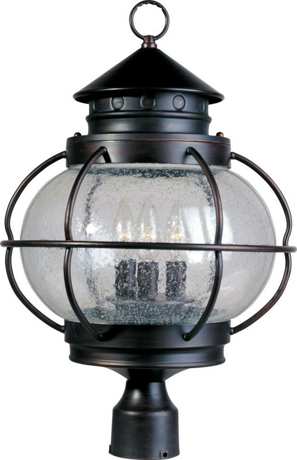 60W 3-Light Post Lantern In Oil Rubbed Bronze Outdoor Lighting Oil Rubbed Bronze