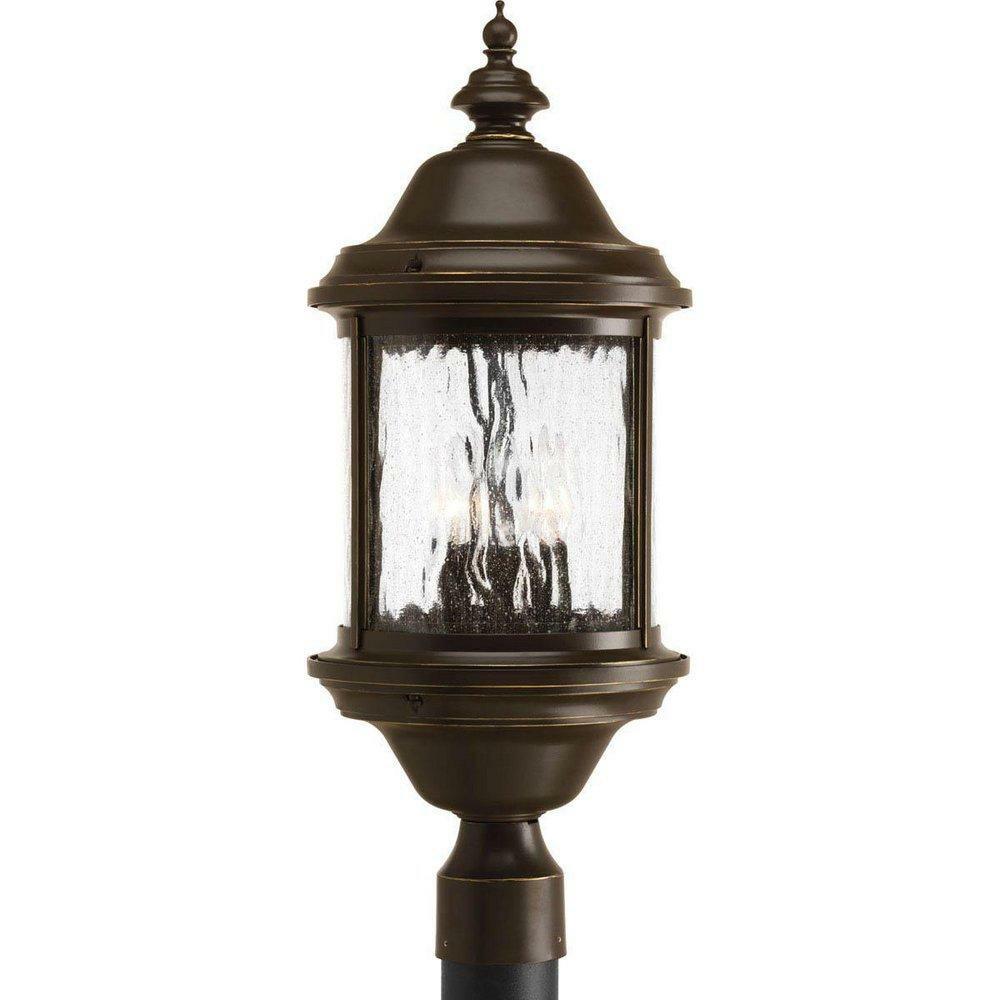 60W 3-Light Post Mount Lantern In Antique Bronze Outdoor Lighting Antique Bronze