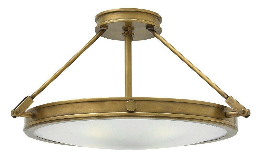 60W 4-Light Candelabra E-12 Base Semi-Flushmount Ceiling Fixture In Heritage Brass Ceiling Lighting Heritage Brass