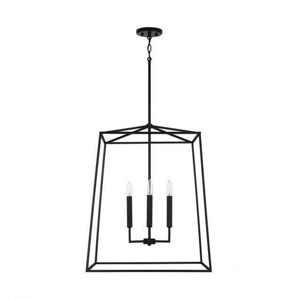 60W 4-Light Candelabra E-12 Foyer Lighting In Matte Black Foyer Lighting Matte Black