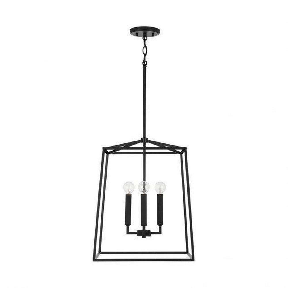 60W 4-Light Candelabra E-12 Foyer Lighting In Matte Black Foyer Lighting Matte Black