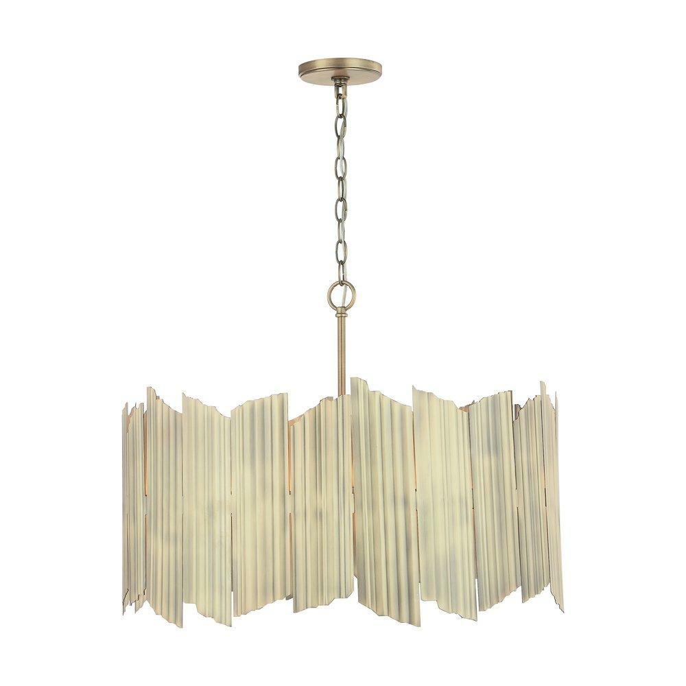 60W 4-Light Candelabra E-12 Incandescent Pendant In Aged Brass Indoor Lighting Aged Brass