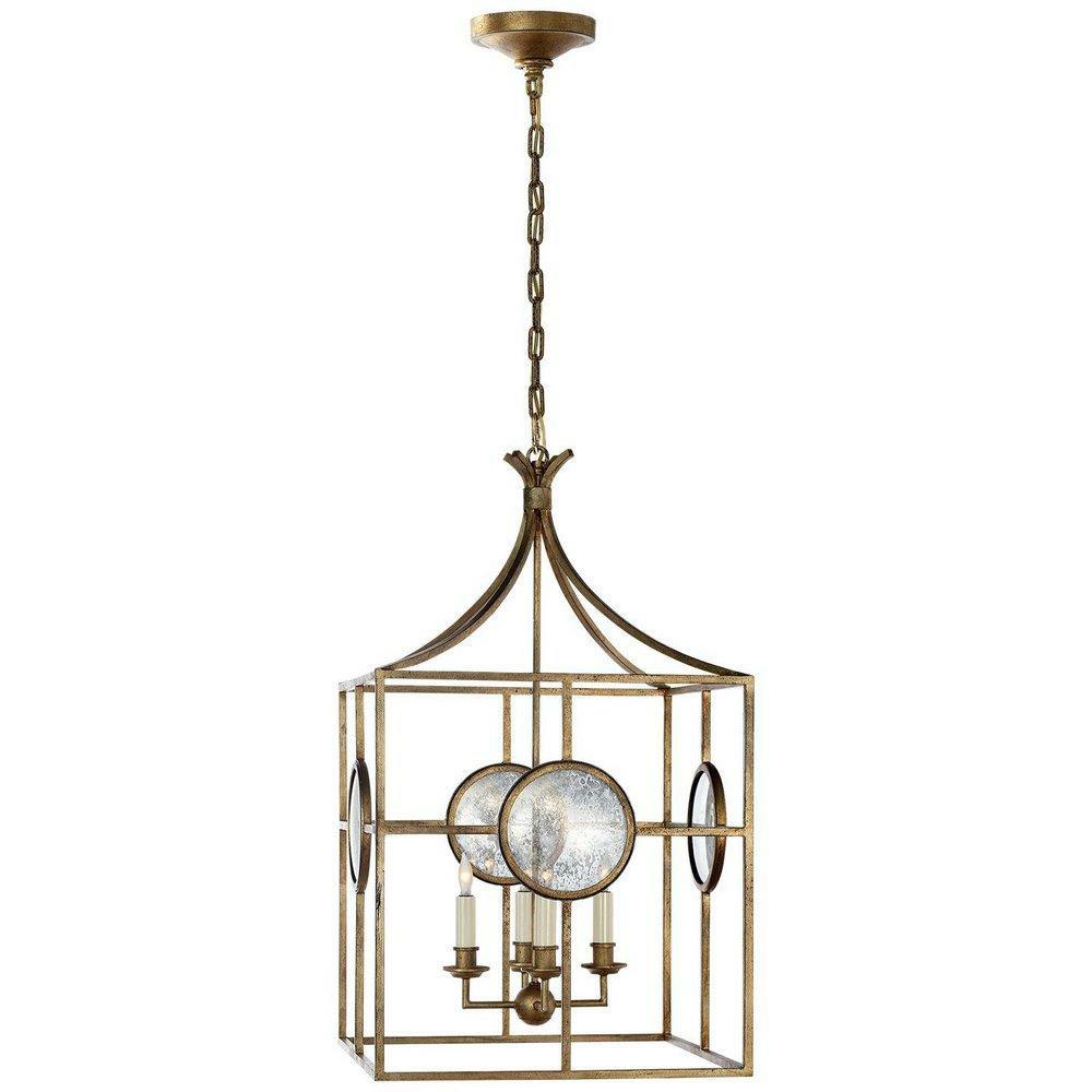 60W 4-Light Lantern In Gilded Iron Chandeliers Gilded Iron