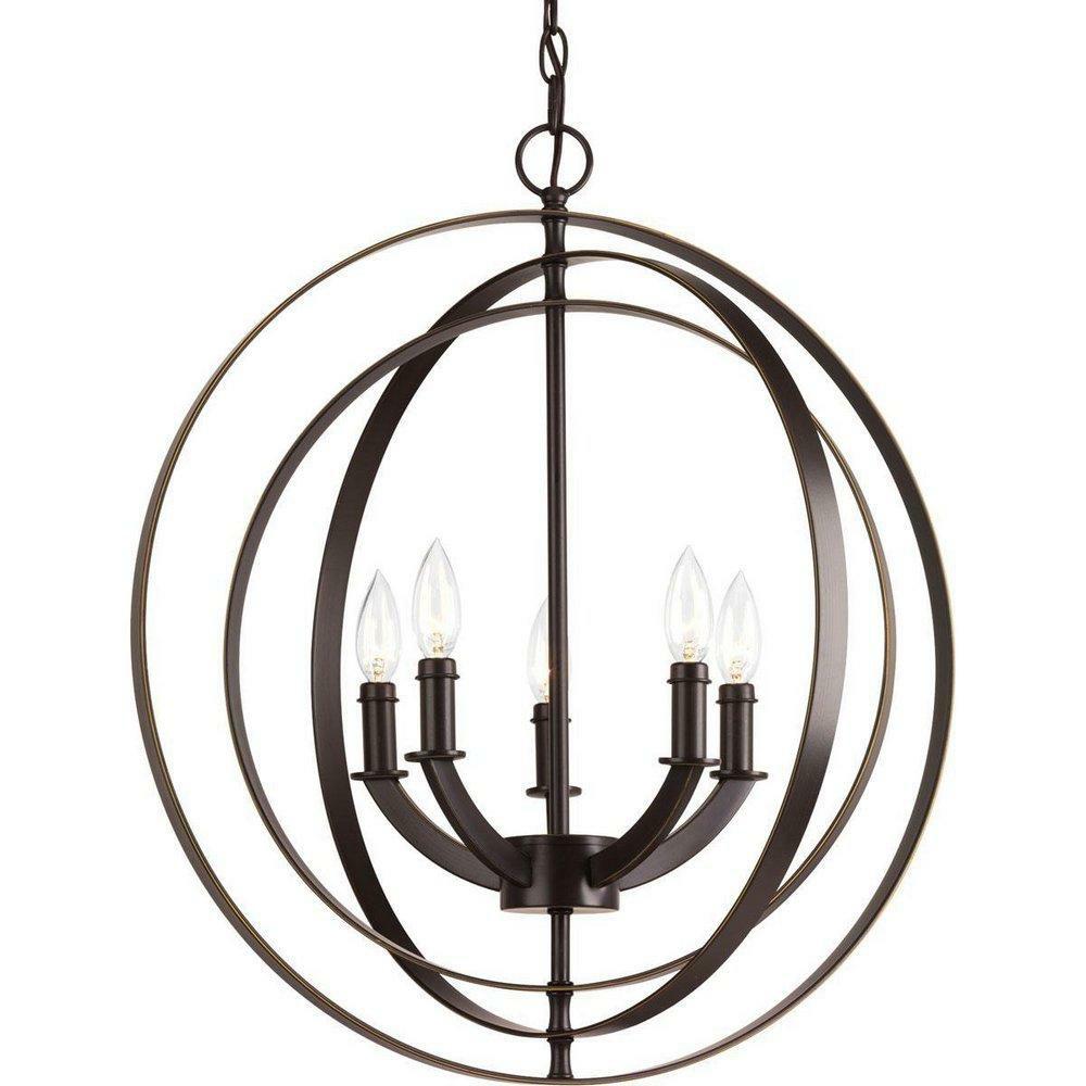 60W 5-Light Candelabra E-12 Base Incandescent Foyer Light In Antique Bronze Foyer Lighting Antique Bronze