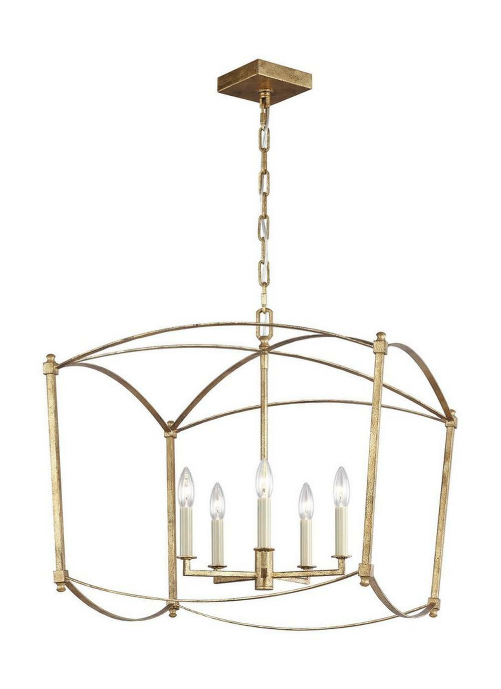 60W 5-Light Candelabra E-12 Incandescent Chandelier In Antique Gild Chandeliers Antique Gold