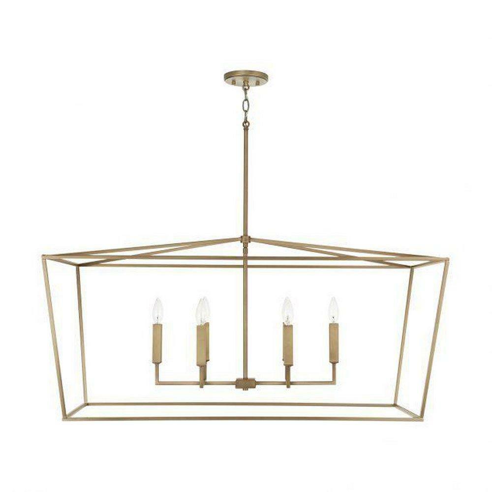 60W 6-Light Candelabra E-12 Pendant In Aged Brass Indoor Lighting Aged Brass