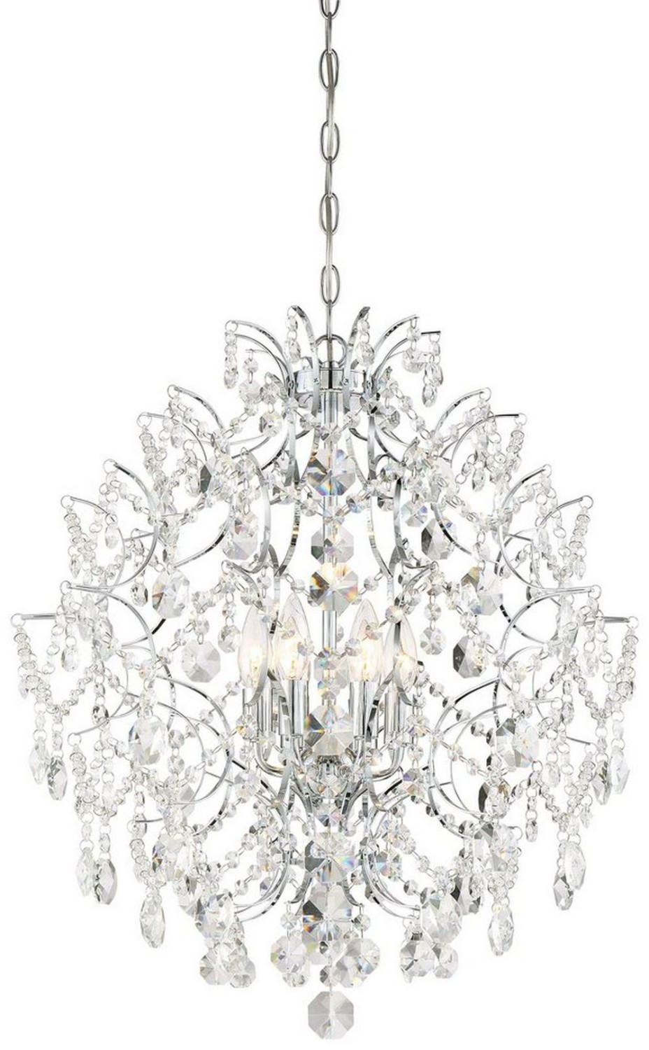 60W 6-Light Chandelier In Polished Chrome Indoor Lighting Polished Chrome