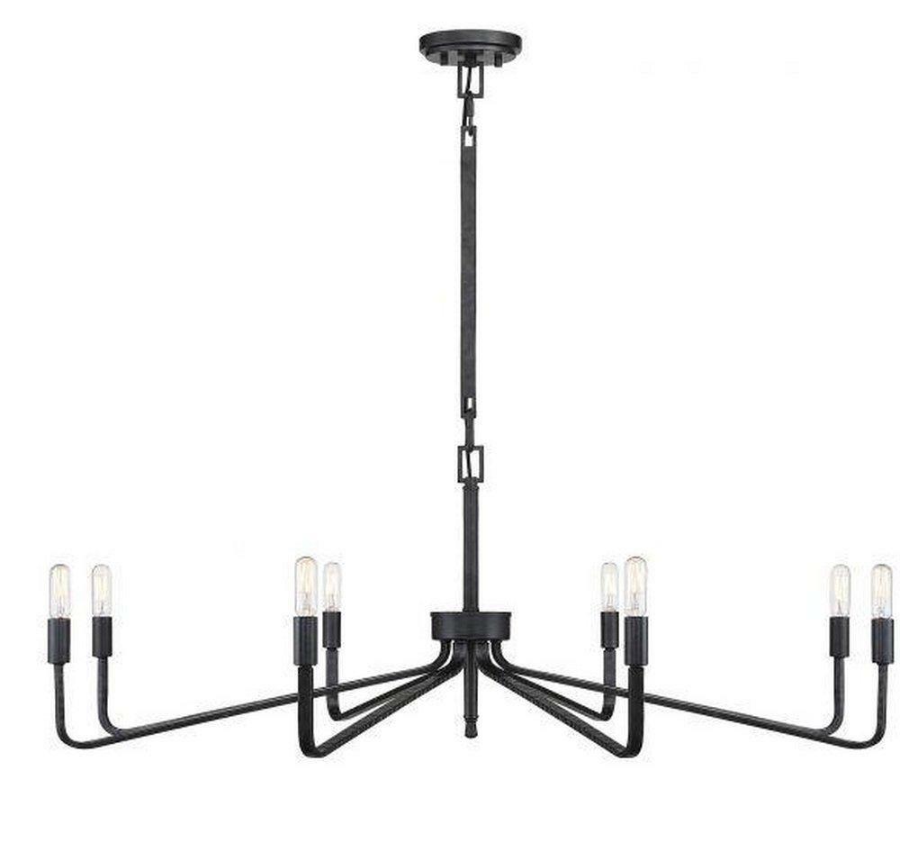 60W 8-Light 1-Tier Incandescent Chandelier In Forged Iron Chandeliers Forged Iron