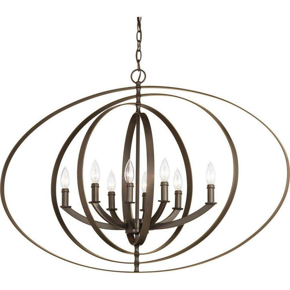 60W 8-Light Candelabra Pendant In Antique Bronze Foyer Lighting Antique Bronze